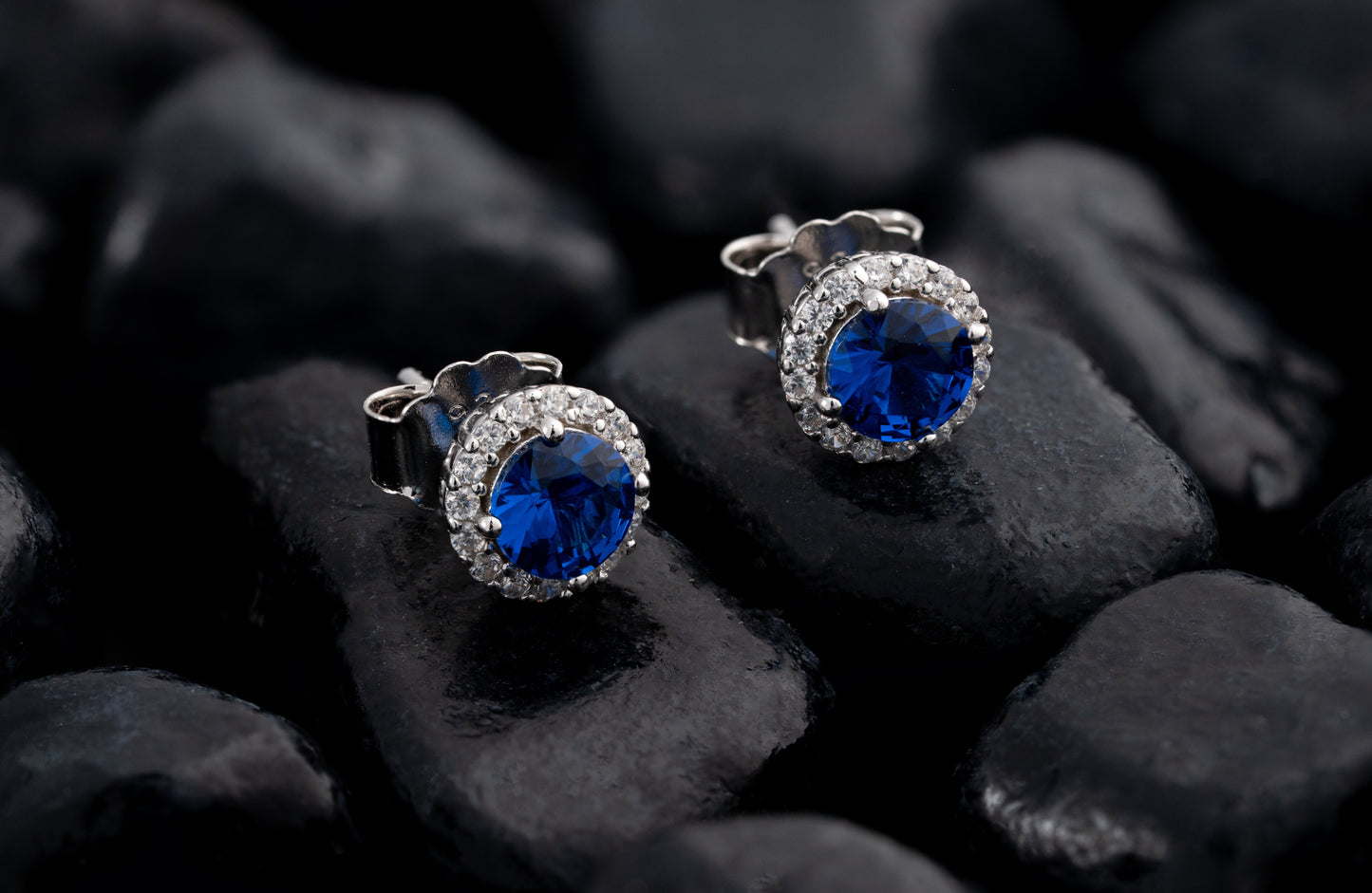 Emerald Halo Silver Stud