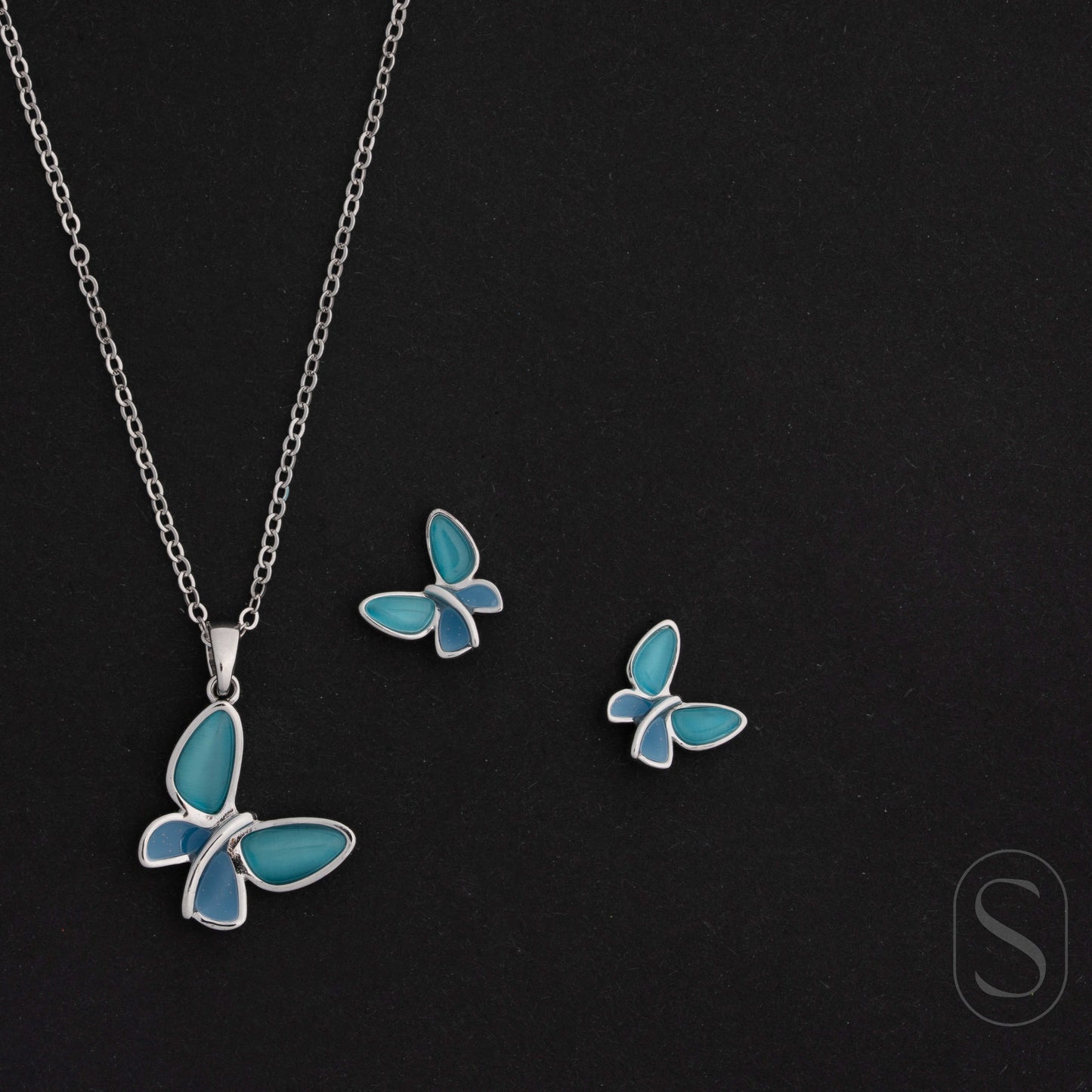 Azure Bloom Butterfly Pendant
