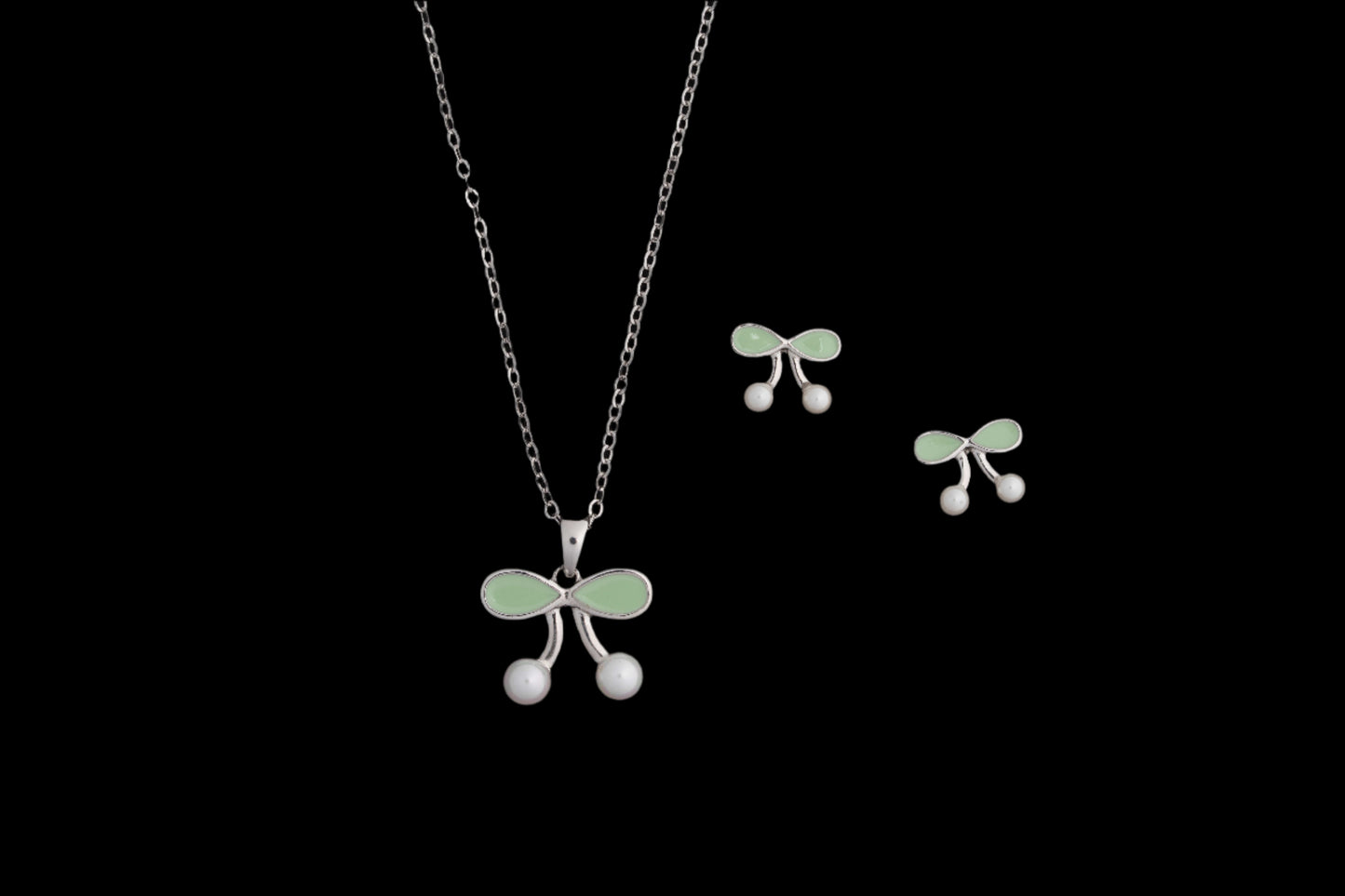 Mint Petal Drop Pendant