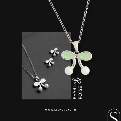 Mint Petal Drop Pendant