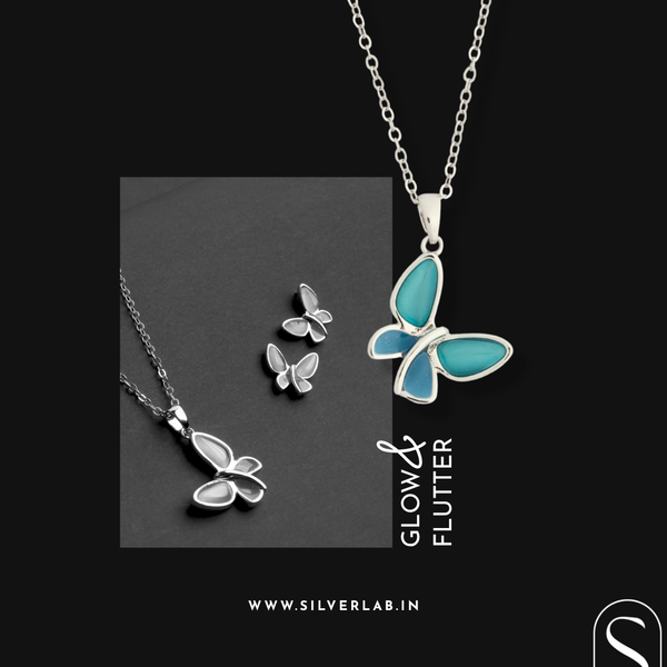 Azure Bloom Butterfly Pendant