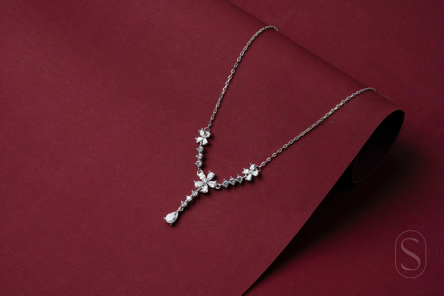 Crystal Bloom Y-Necklace