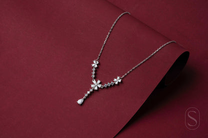 Crystal Bloom Y-Necklace