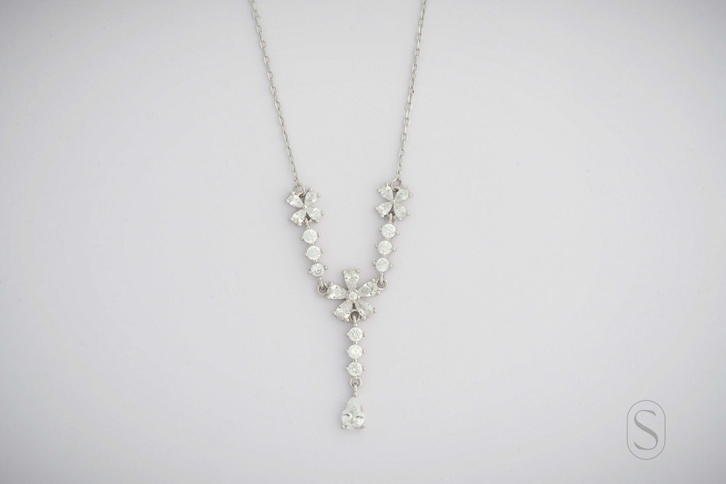 Crystal Bloom Y-Necklace