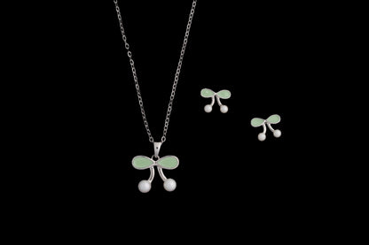 Mint Petal Drop Pendant
