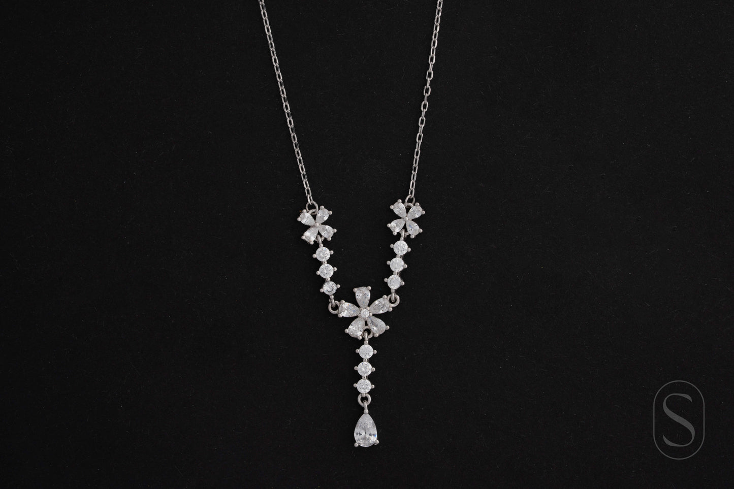 Crystal Bloom Y-Necklace