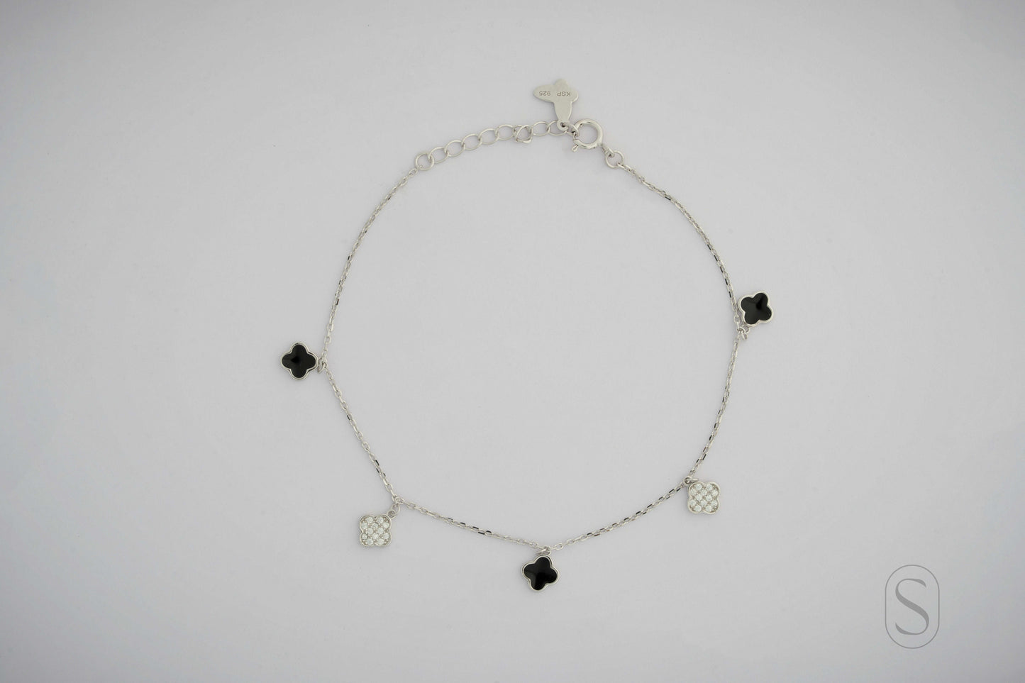 Silver Clover Harmony Charm Bracelet