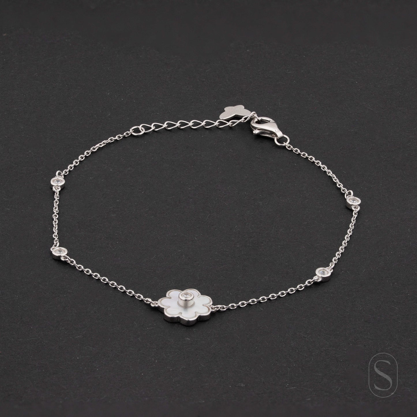 Elegant Blossom Silver Bracelet
