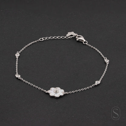 Elegant Blossom Silver Bracelet