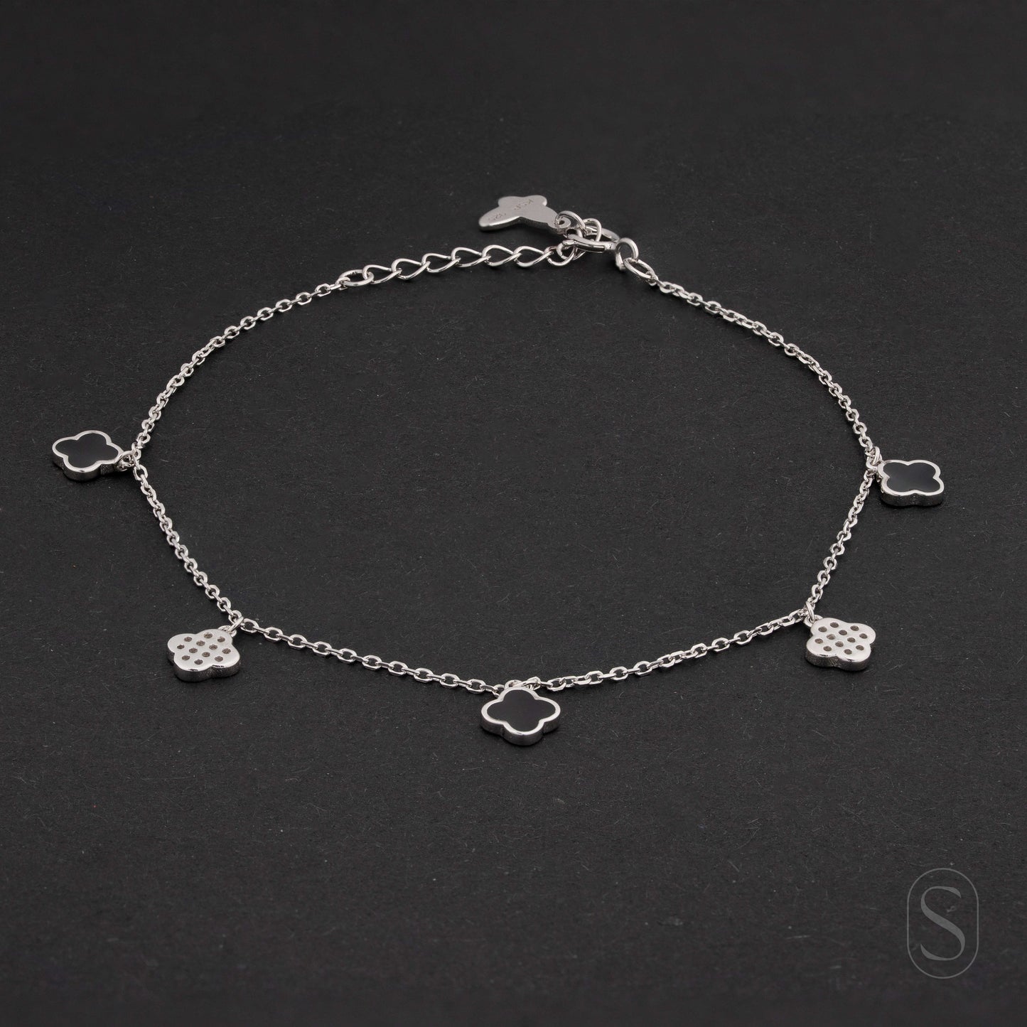 Silver Clover Harmony Charm Bracelet
