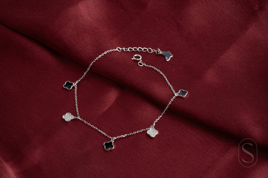Silver Clover Harmony Charm Bracelet