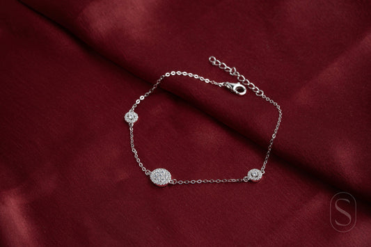 Silver Sparkle Trio CZ Bracelet
